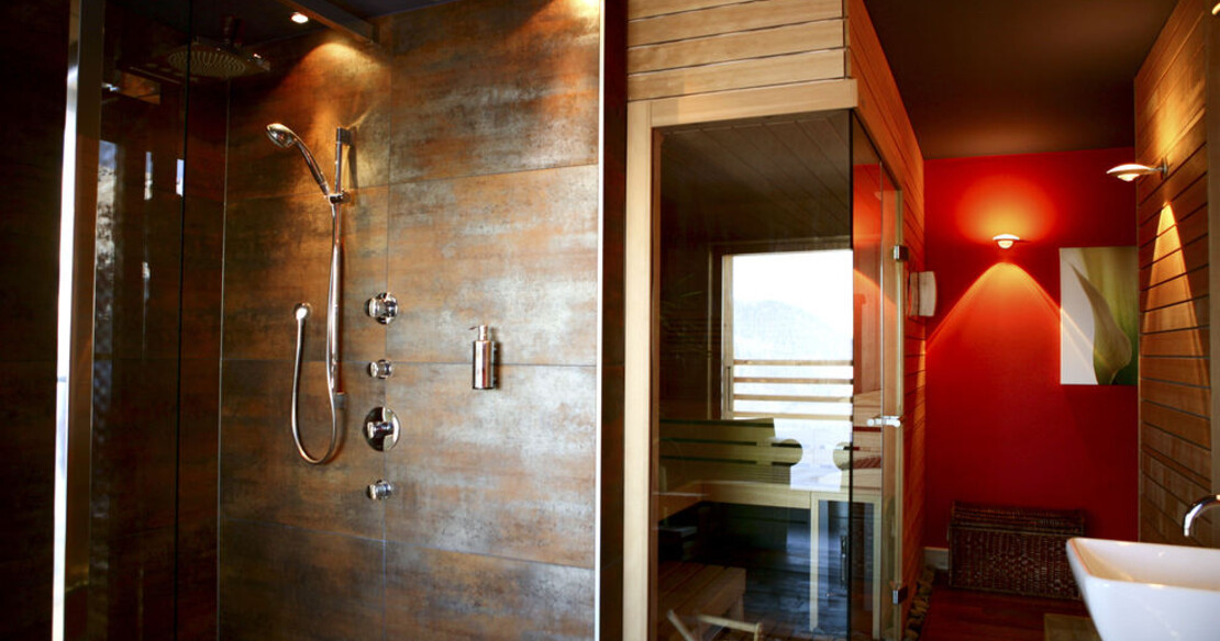 Chalet Auriane Tzoumaz - sauna and shower spa