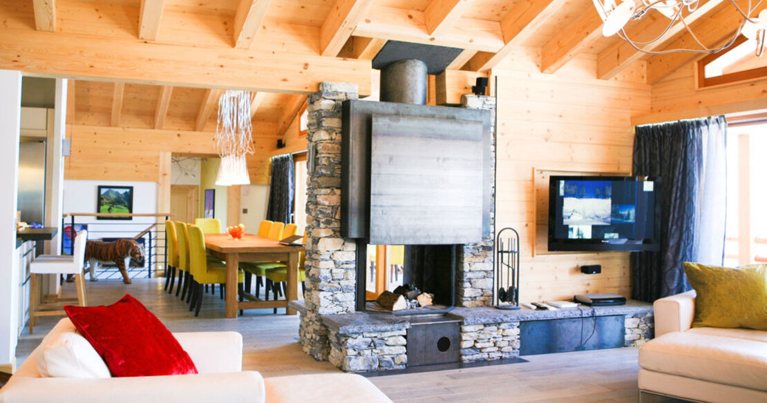 Chalet Auriane Tzoumaz - main living room