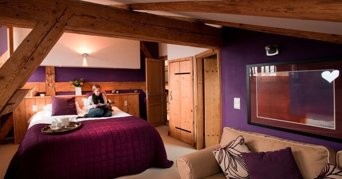 Ferme du Ciel - aubergine bedroom