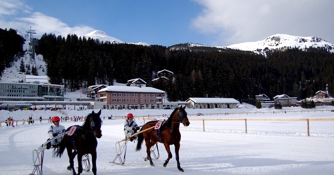 Arosa ski resort frozen lake